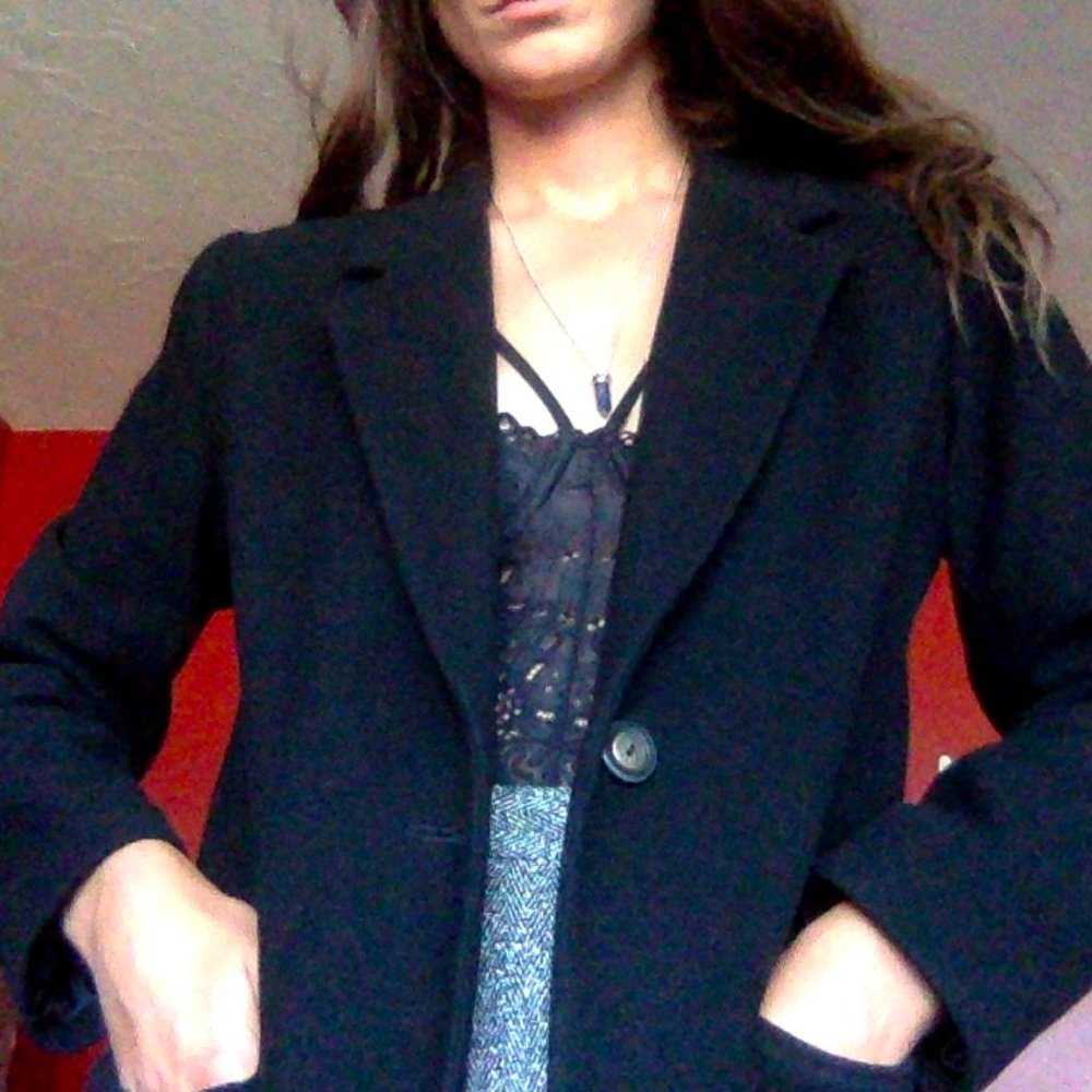 Sag Harbor Black Wool Sports Coat